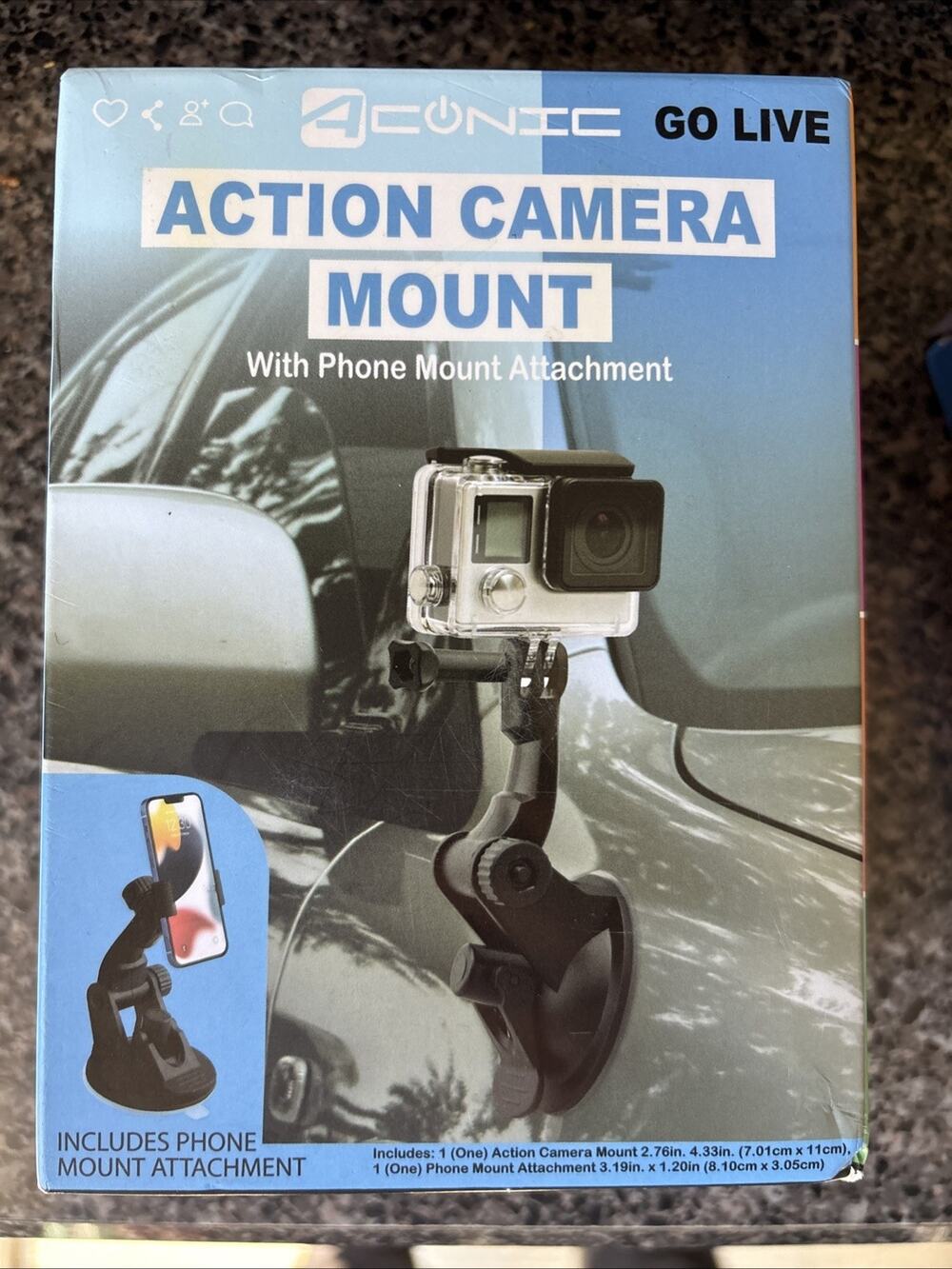 Live Action camera Mount / Cell phone mount attachment AC-ACSM-01(A2)